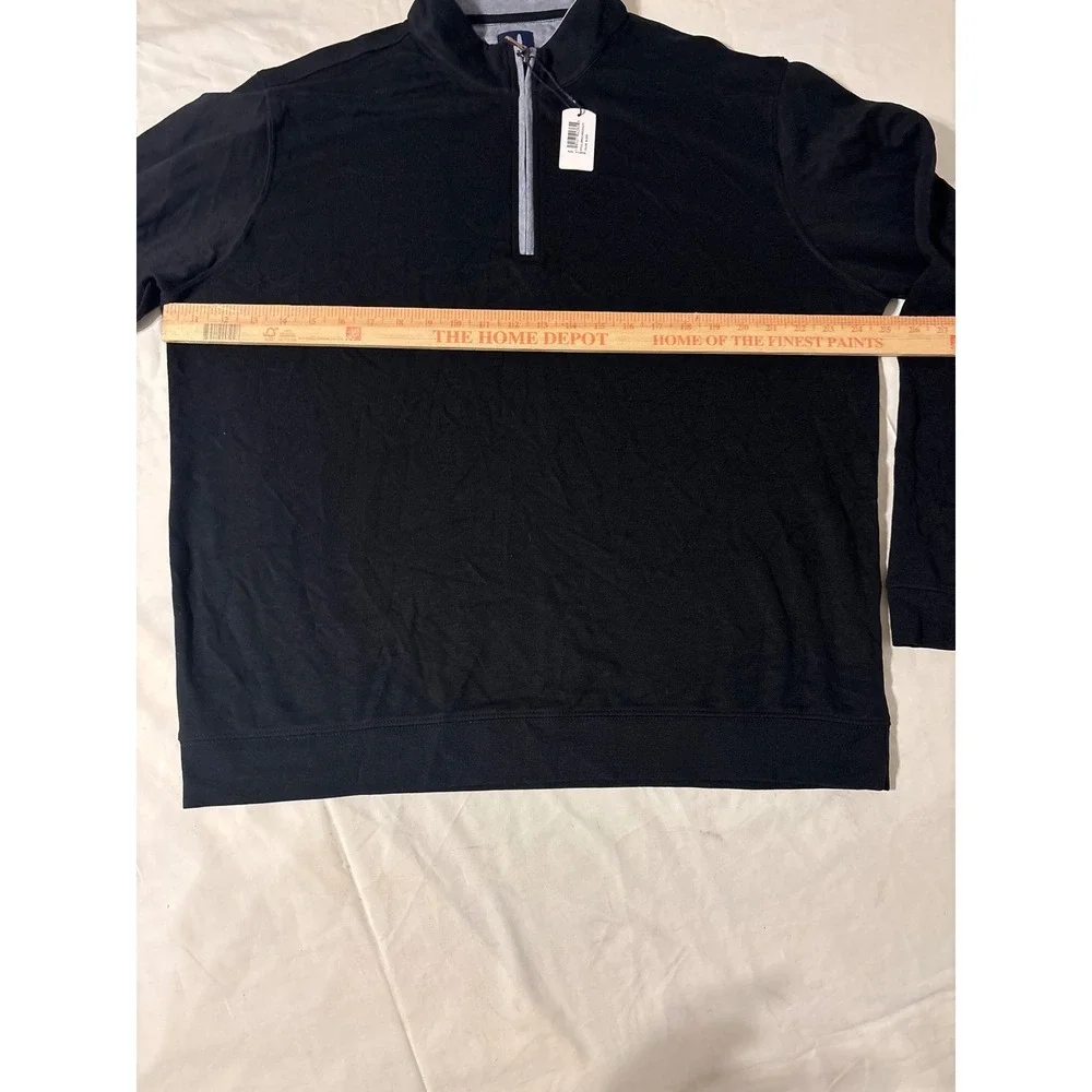 Johnnie-O Quarter Zip Pullover Mens XXL Black NEW Contrast Trim Mock Neck Prep